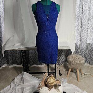 Nightway Royal Blue Lace Dress – Size 6